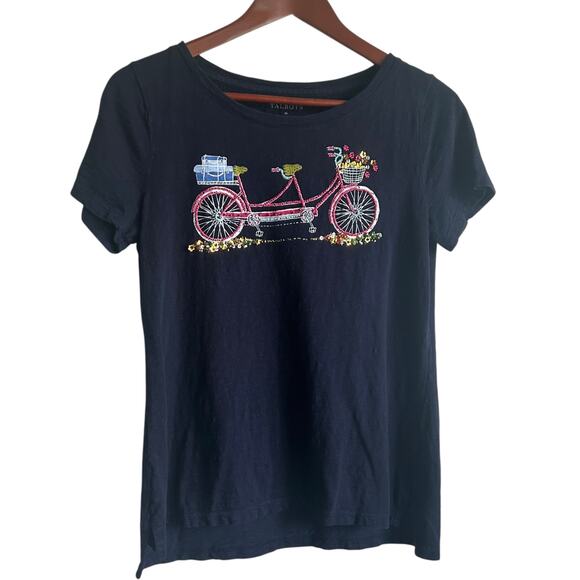 Talbots Tops - Talbots‎ Women Top M Beaded Sequined Bicycle Novelty Tee Summer Resort Cruise